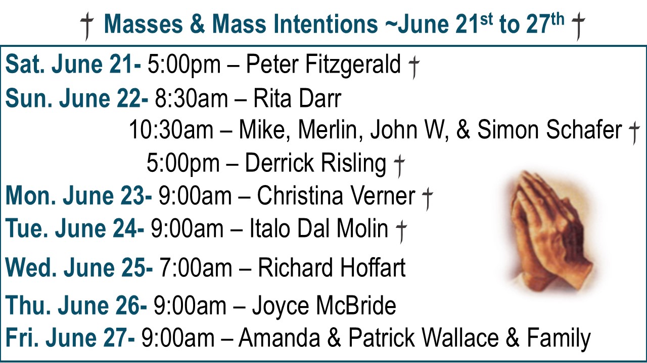 † Masses & Mass Intentions †