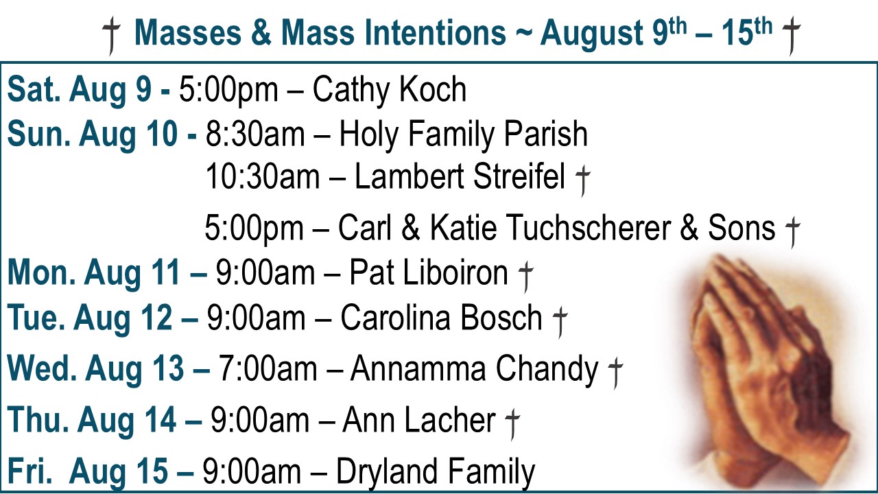 † Masses & Mass Intentions †