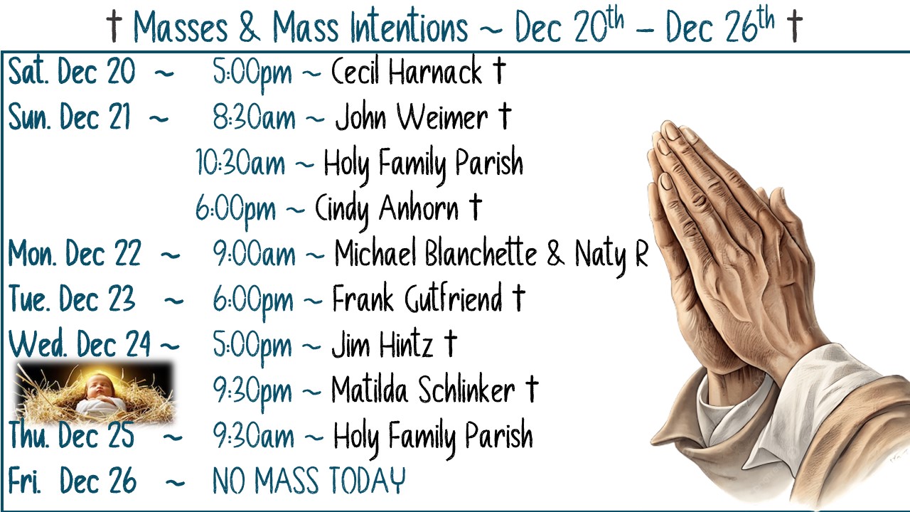† Masses & Mass Intentions †