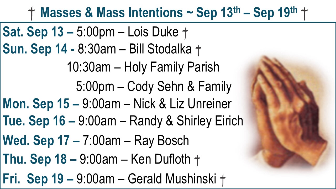 † Masses & Mass Intentions †