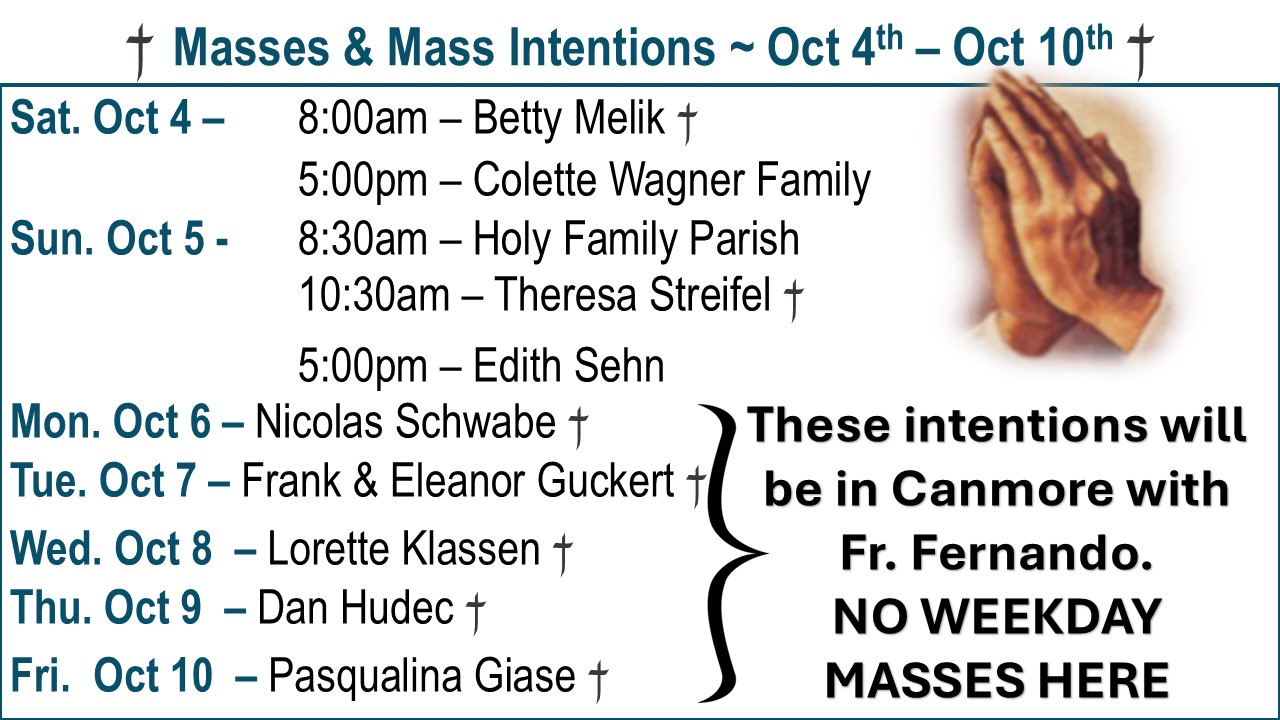 † Masses & Mass Intentions †