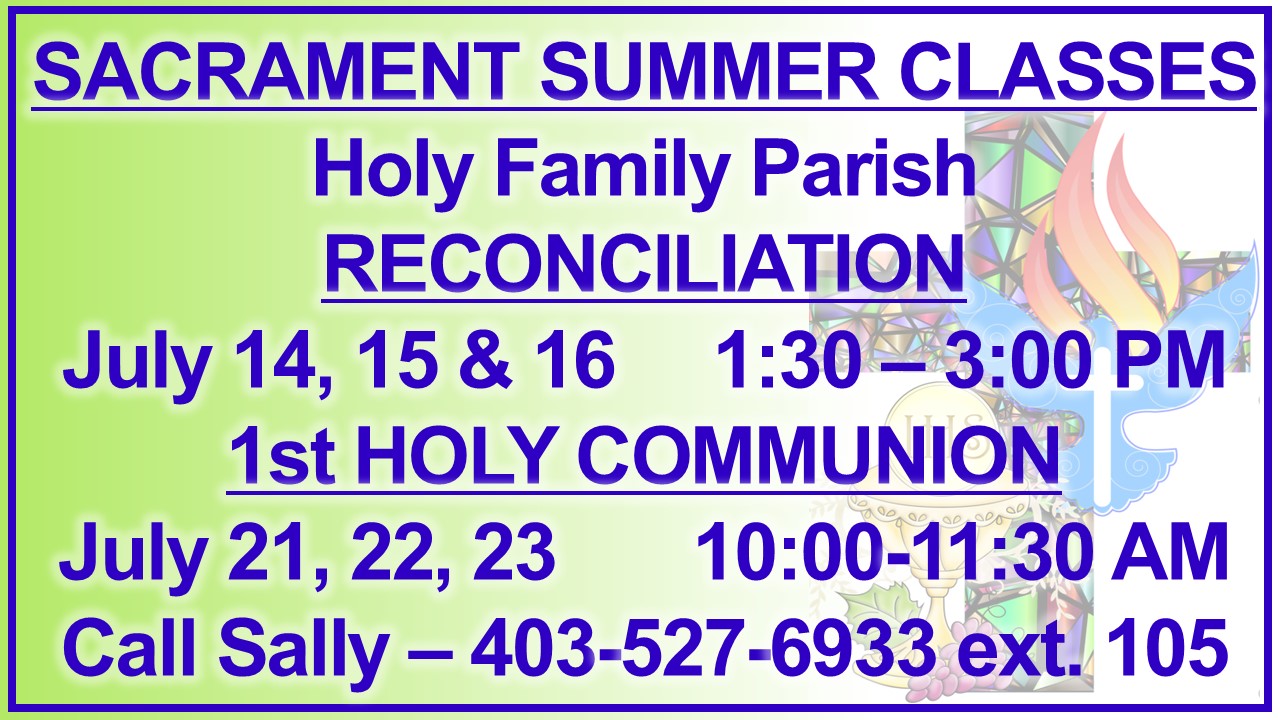 SUMMER SACRAMENTAL PREP CLASS